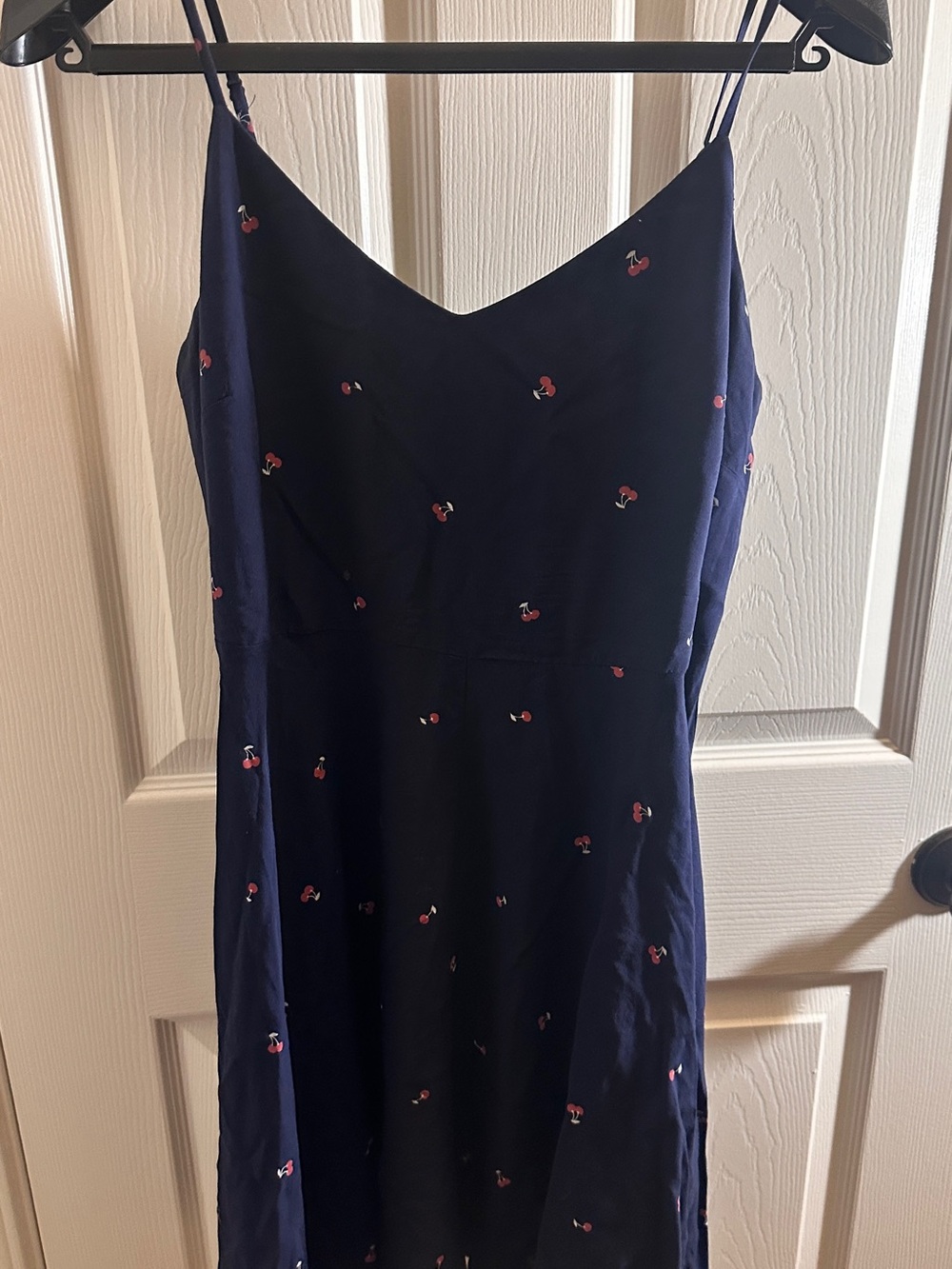 GAP Navy Midi Dress with Red Cherry Embroidery